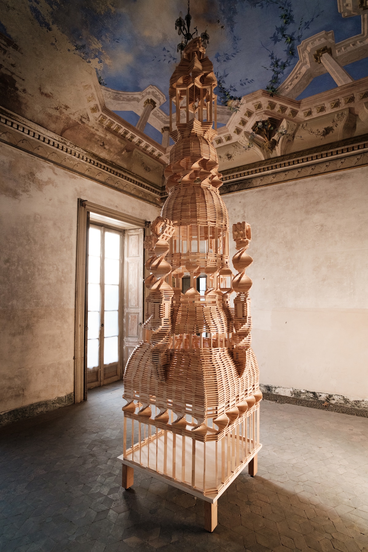 Wood Arc Sculpture by Raffaele Salvoldi