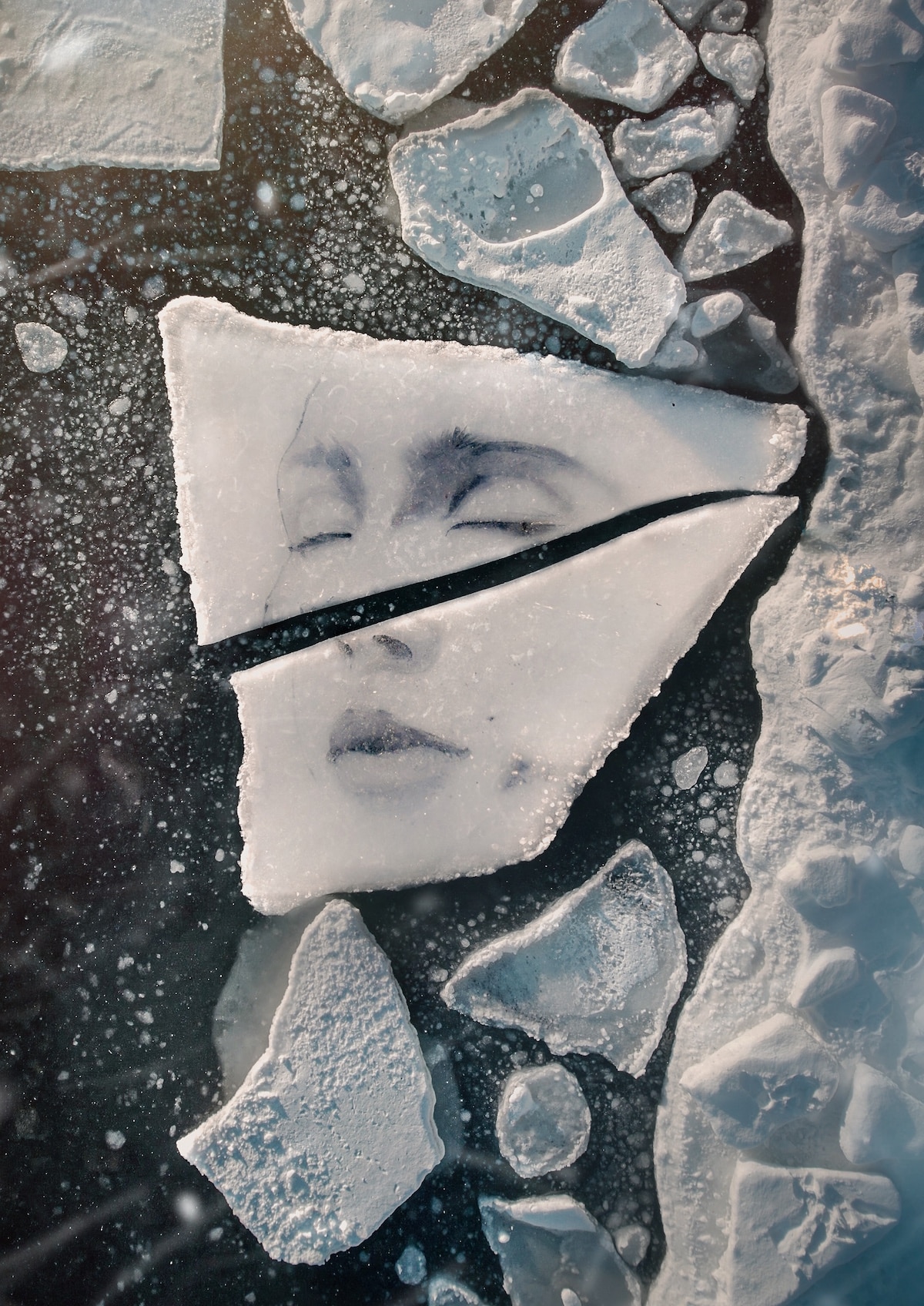 David Popa Mural of a Woman on Floating Ice